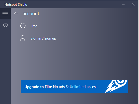 Экран Hotspot Shield 3