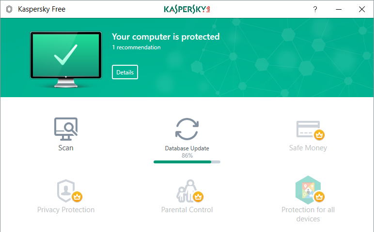 Kaspersky Free Antivirus Screenshot 1