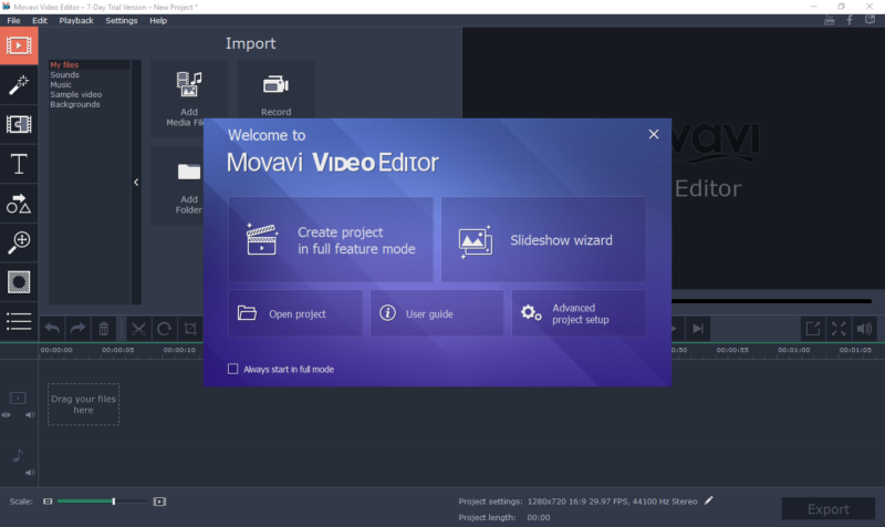Movavi Video Editor Screenshot 1