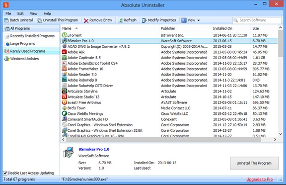 Absolute Uninstaller Screenshot for Windows11