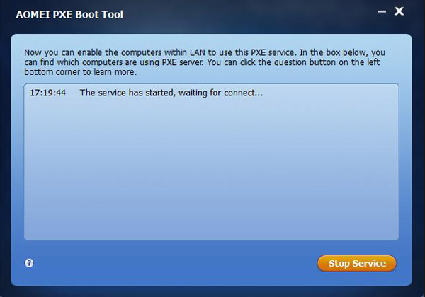 AOMEI PXE Boot Tool Screenshot