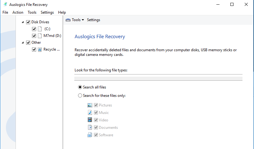 Auslogics File Recovery Screenshot 1