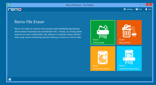 Remo File Eraser Screenshot for Windows11