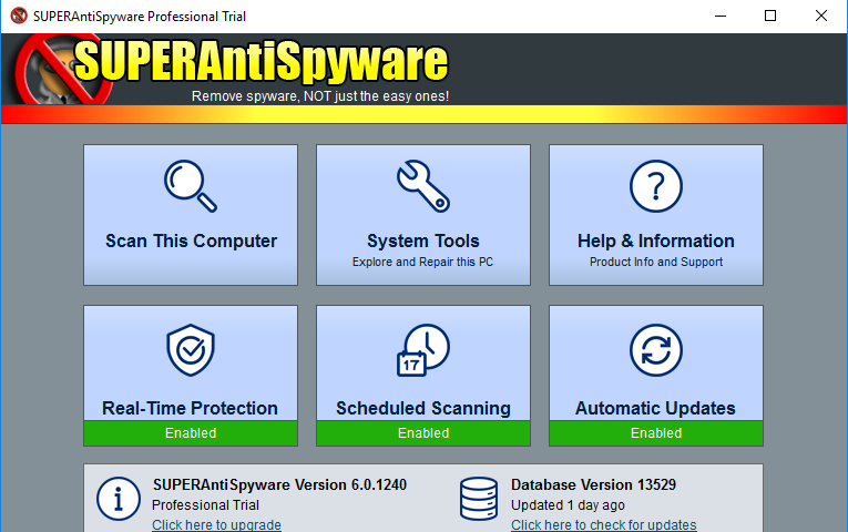 SUPERAntiSpyware Free Edition Screenshot 1