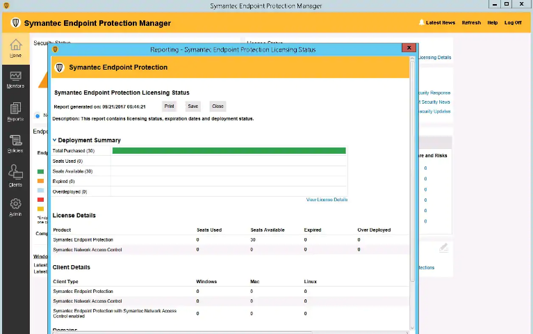 Symantec Endpoint Protection Screenshot