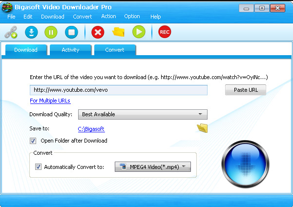 Bigasoft Video Downloader Pro Screenshot