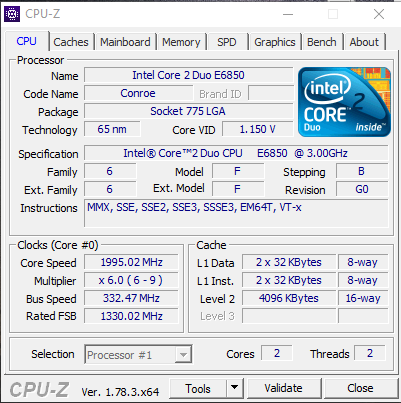 CPUID CPU-Z Screenshot 1