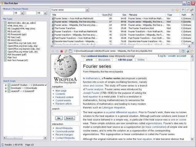 DocFetcher Screenshot 1