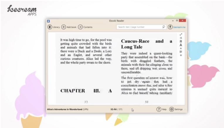 Icecream Ebook Reader Screenshot