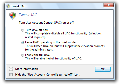TweakUAC Screenshot for Windows11