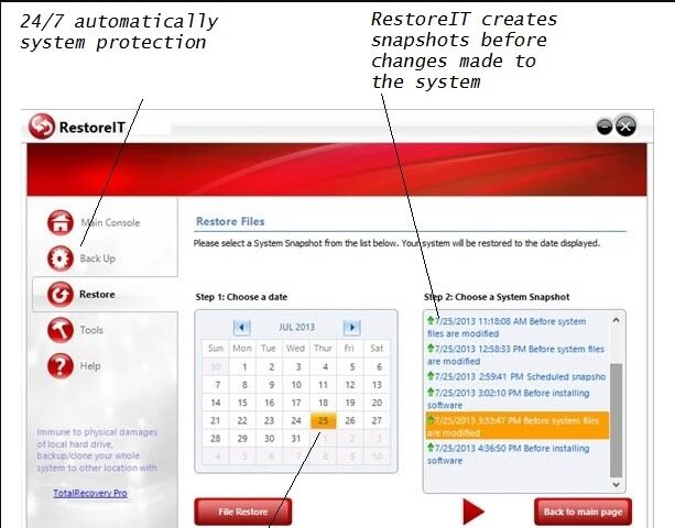 FarStone RestoreIT Screenshot 1 FarStone RestoreIT Screenshot