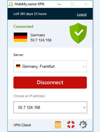 HideMy.name VPN Screenshot