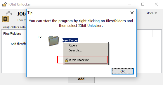 IObit Unlocker Screenshot for Windows11