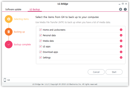 LG Bridge Screenshot for Windows11