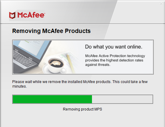 McAfee Software Removal Tool Screenshot 1