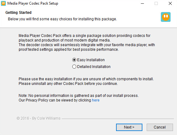 Media Player Codec Pack Screenshot 1