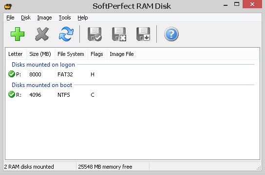 SoftPerfect RAM Disk Screenshot for Windows11
