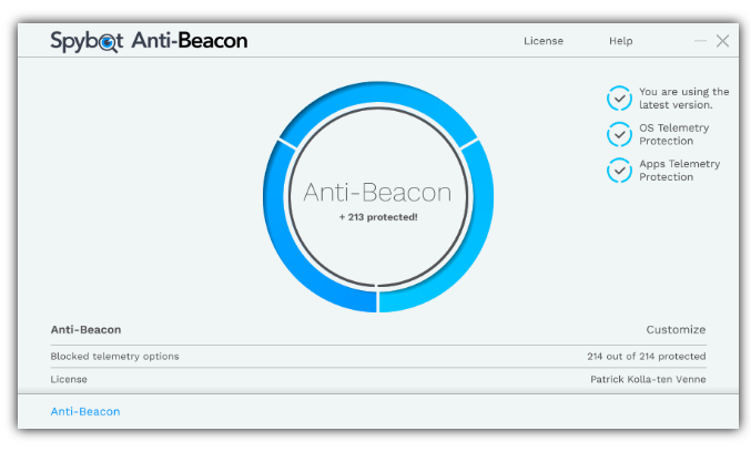 Spybot Anti-Beacon Screenshot 1