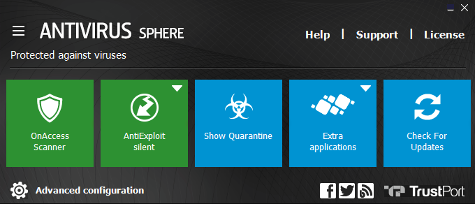 TrustPort Antivirus Sphere Screenshot