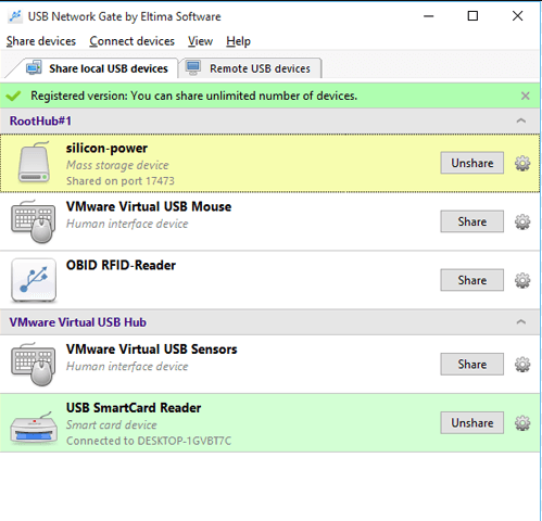 USB Network Gate Screenshot