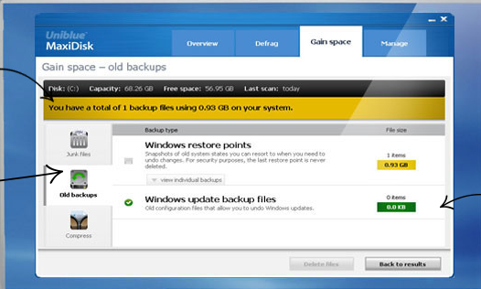 Uniblue MaxiDisk Screenshot for Windows11