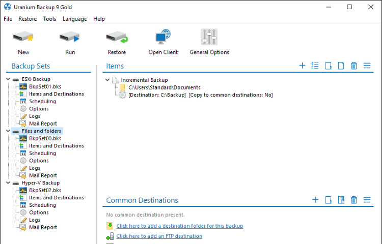 Uranium Backup Screenshot