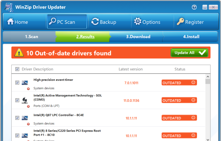 WinZip Driver Updater Screenshot