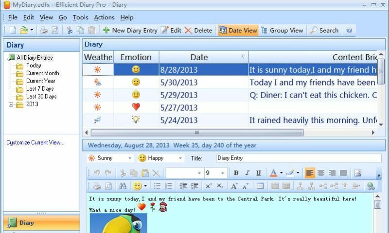 Efficient Diary Screenshot 1 Efficient Diary Screenshot