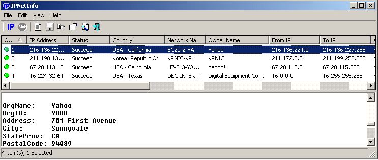 IPNetInfo Screenshot