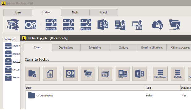 Iperius Backup Screenshot for Windows11