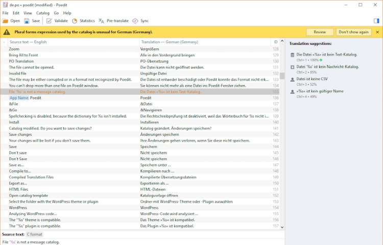 Poedit Screenshot