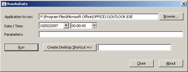 RunAsDate Screenshot for Windows11