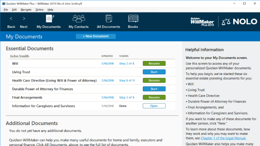 Quicken WillMaker Plus Screenshot 1 Quicken WillMaker Plus Screenshot