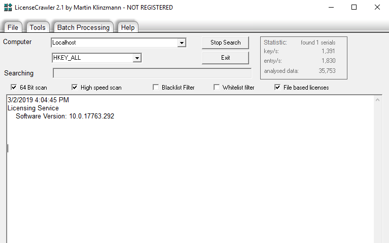 LicenseCrawler Screenshot