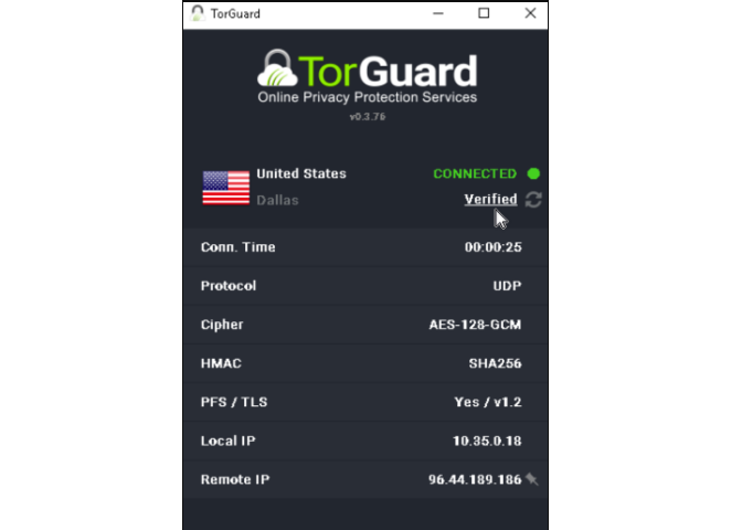 TorGuard VPN Screenshot 1