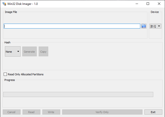 Win32 Disk Imager Screenshot
