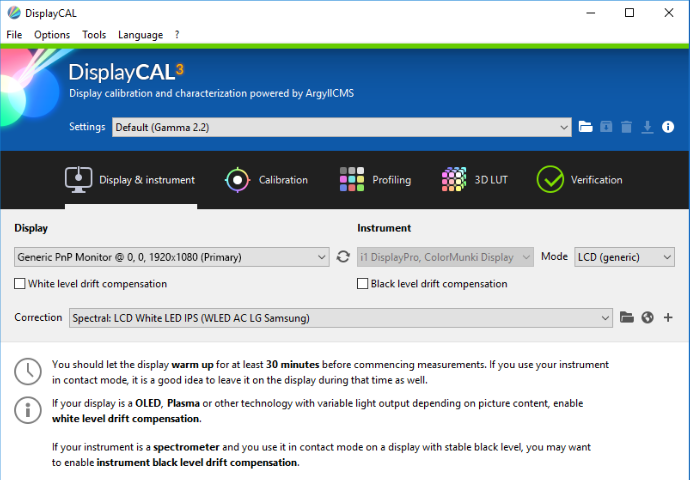 DisplayCAL Screenshot