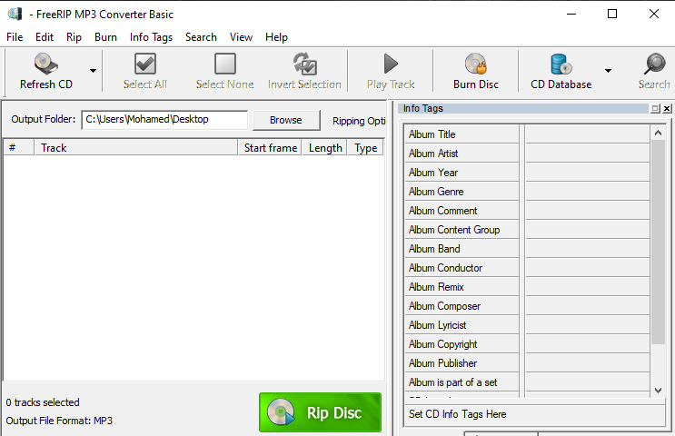 FreeRIP MP3 Converter Screenshot 1