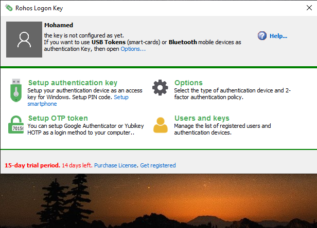 Rohos Logon Key Screenshot 1