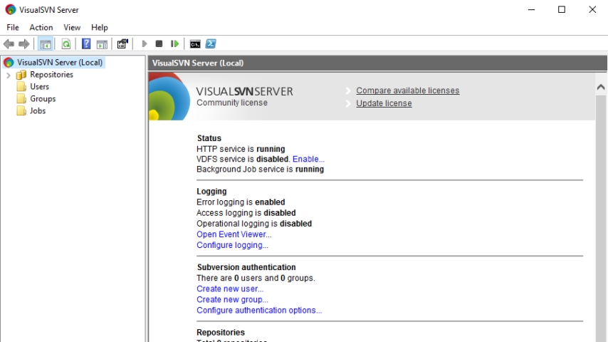 VisualSVN Server Screenshot 1