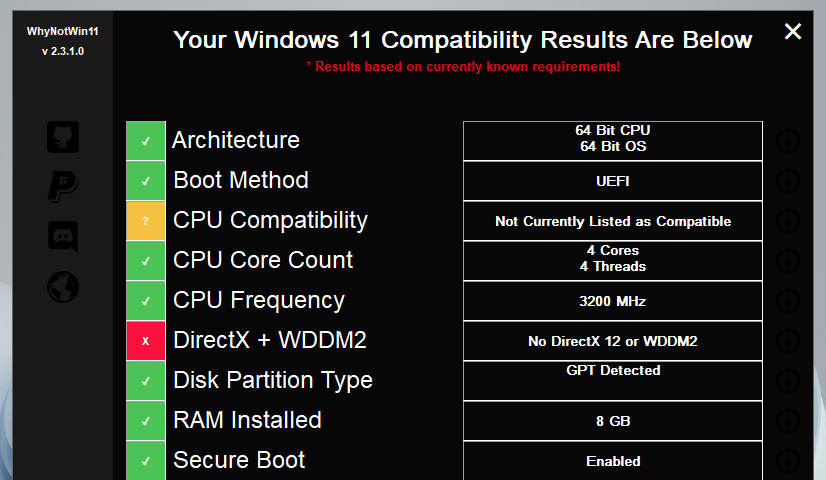 WhyNotWin11 Screenshot