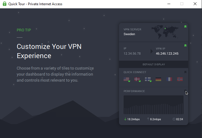 pia VPN screenshot 1